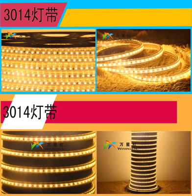萬星紅LED燈帶廠家【熱銷產(chǎn)品:3014燈帶防水220V 高亮貼片燈條】供應商:深圳市寶安區(qū)達曼爾照明燈飾廠